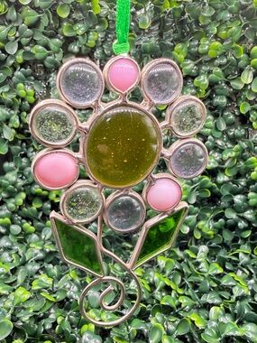 Stained Glass Flower Sun Catcher